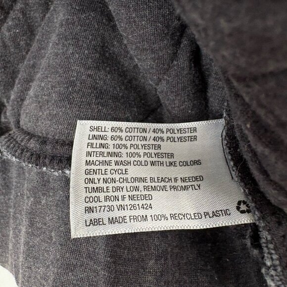 Wild Fable Women’s Small Dark Gray Quilted Long Sleeve Zip Up Hoodie Jacket - Picture 6 of 8